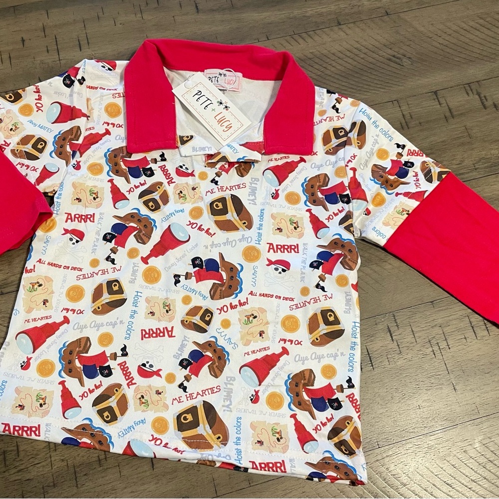 Boys Pirate Themed Long Sleeve Shirt